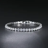 Bracelet de Tennis en zircone pour femmes, 4mm, breloque en cristal, chaîne fine de styliste, bijoux de mariage 1