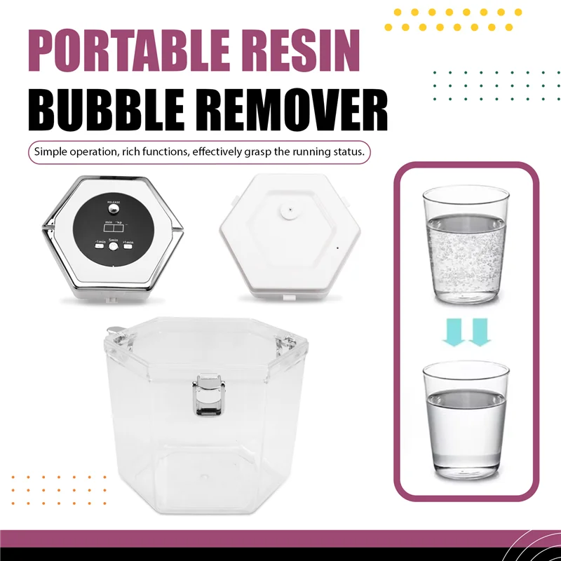 

CQMF-2L Epoxy Resin Airless Machine With Handle 3-20 Minutes Adjustable Digital Display For Resin Molds Arts Crafts EU Plug