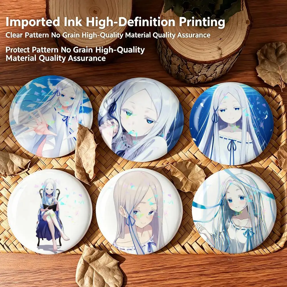 RE ZERO P-Pandora  Custom Tinplate Round Button Badges Pins Brooches for Clothes Backpack