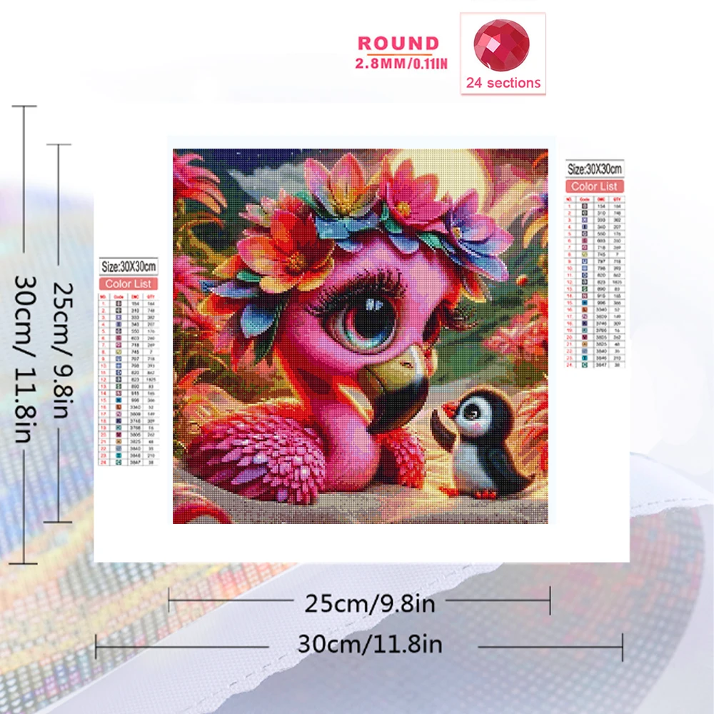 Evershine Animal Diamond Embroidery Flamingo Full Square Drill Painting Penguin Rhinestones Picture 5D Mosaic Floral Unique Gift