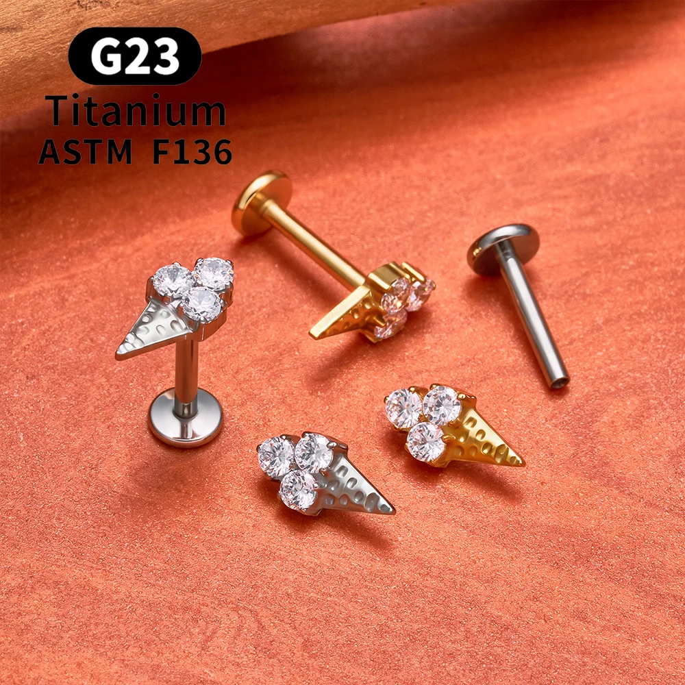ASTM F136 Titan Muschel-Ohrstecker 16G CZ Flacher Rücken Labret Lippenstecker Helix Knorpel Tragus Ohrläppchen Ohrpiercing Schmuck – Detail 17
