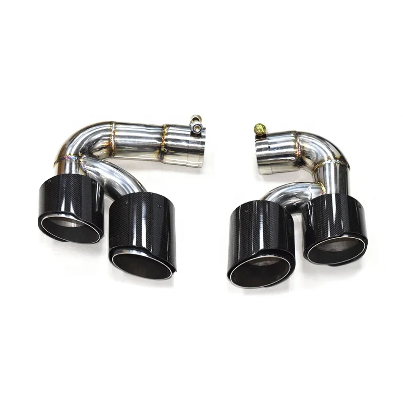 Black shiny stainless steel carbon fiber double-row four-outlet muffler exhaust system tail throat suitable for X5 G05