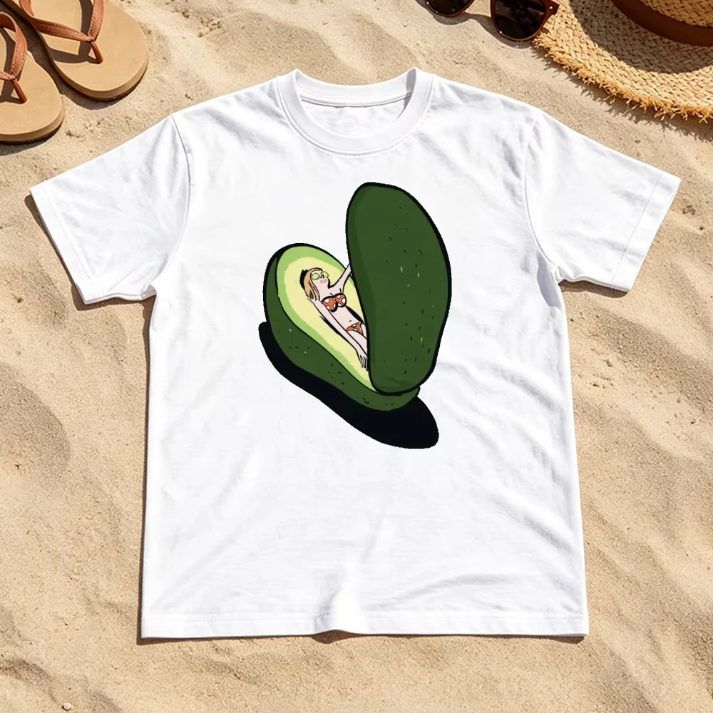 Woman Inside Pickle Graphic T Shirt Female Surreal Food Meme Tee Summer Vacation Fashion Top Funny Weird Creative