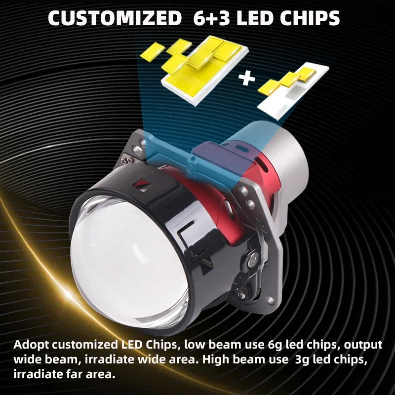 LKA AFS Projector Lens Bi Led 3.0 with Hella 3R G5 5500K 120W Auto LED Projector headlamp for Motorcycle Car Light Acceesories