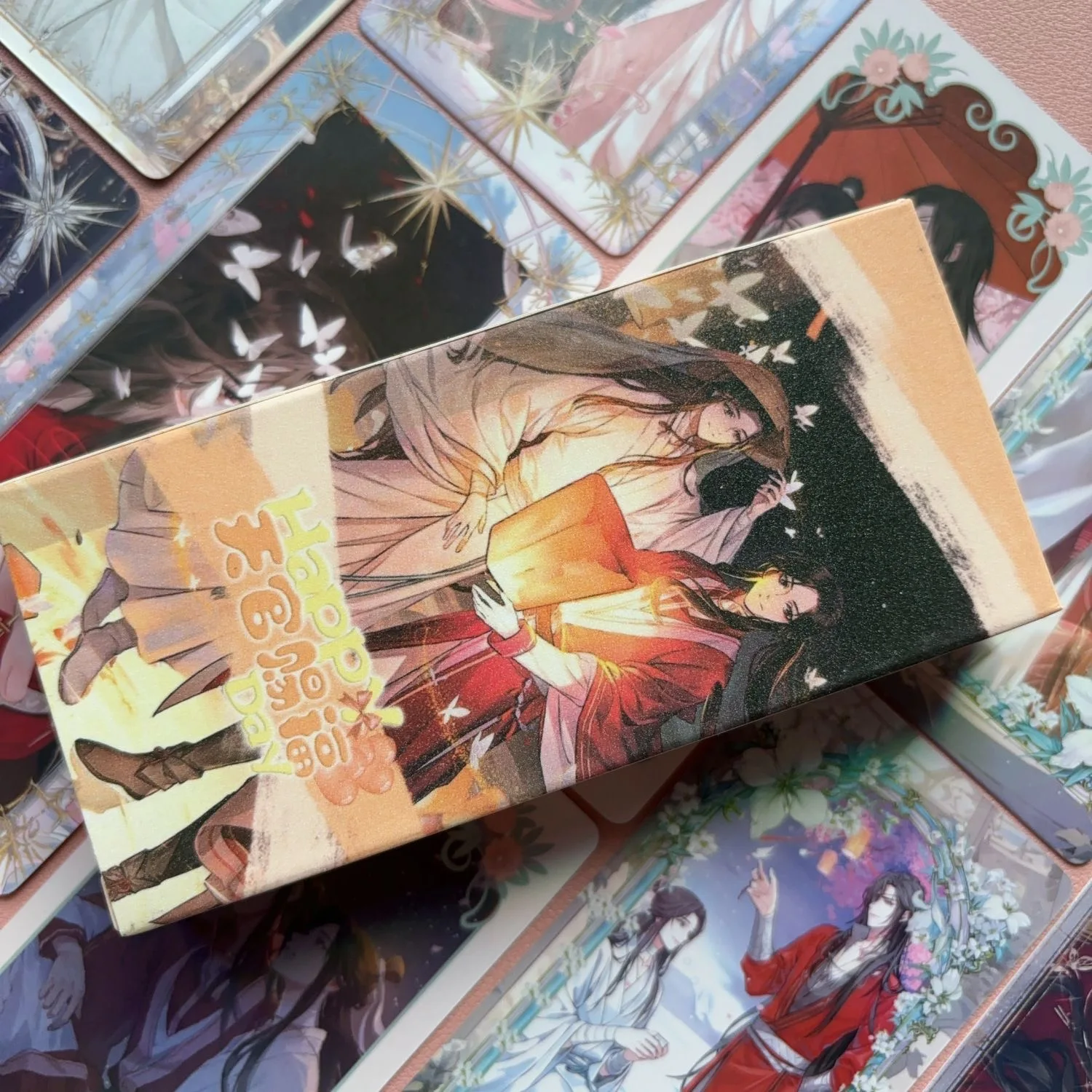 Heaven Official's Blessing Laser Long Card, Tian Guan Ci Fu,Xie Lian HD Photocard Bookmarks, regalo de colección para fanáticos, 40 piezas por juego