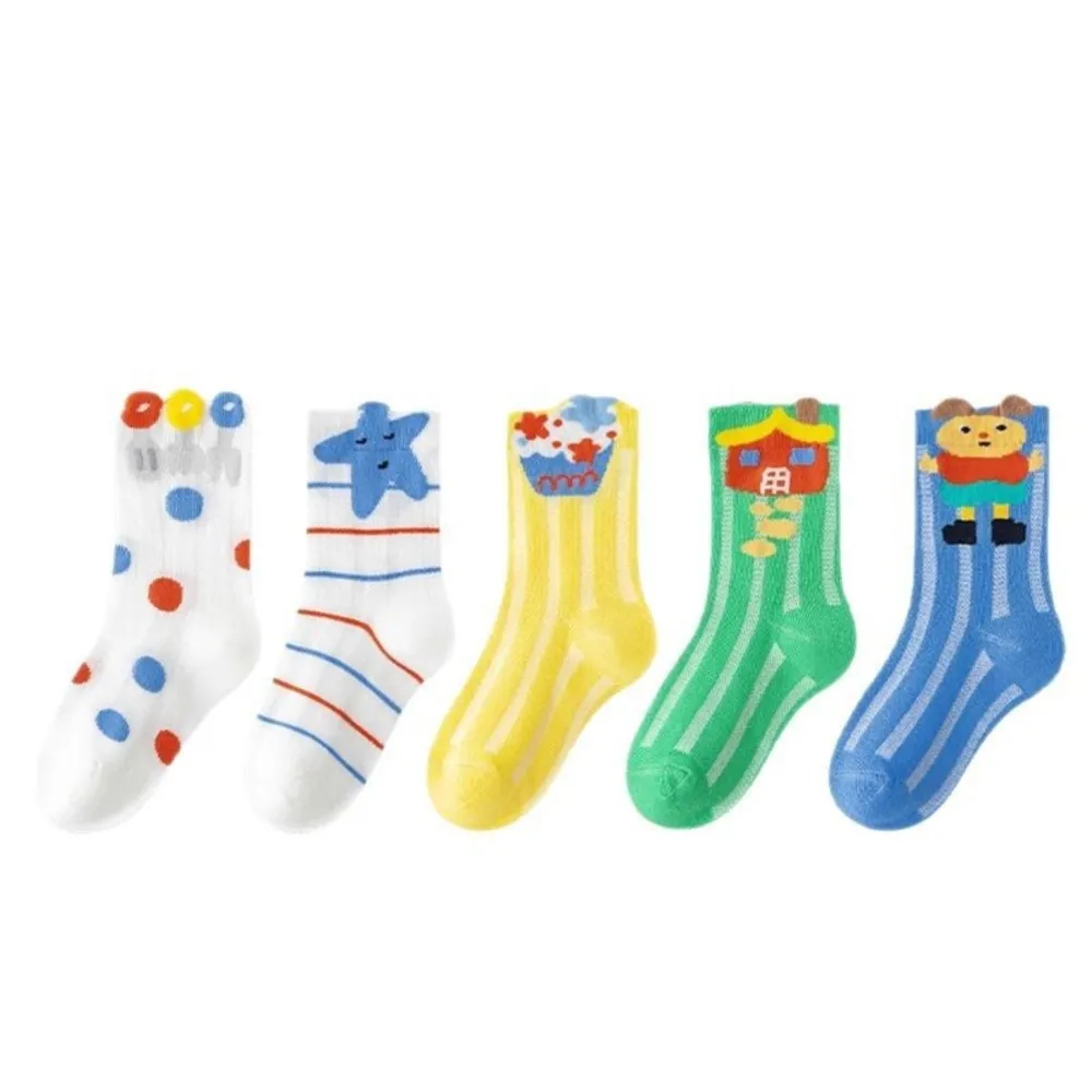 children's socks thin boys mesh breathable cotton sokken girls cartoon mid-calf socks for babies calcetines infantil baby sock