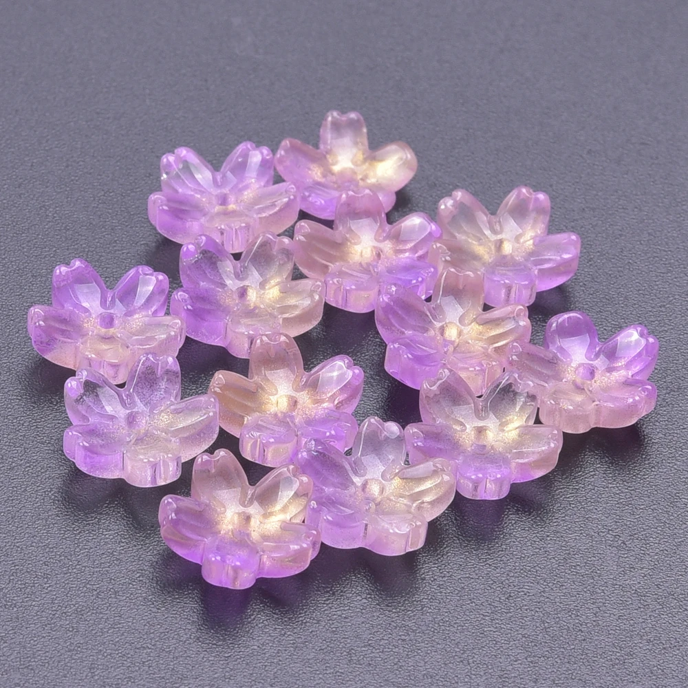 50pcs/Lot Glass Materials Flower Bead Caps For Jewelry Making Supplies DIY Crafts Bead End Vintage Accessories Handmade Earrings