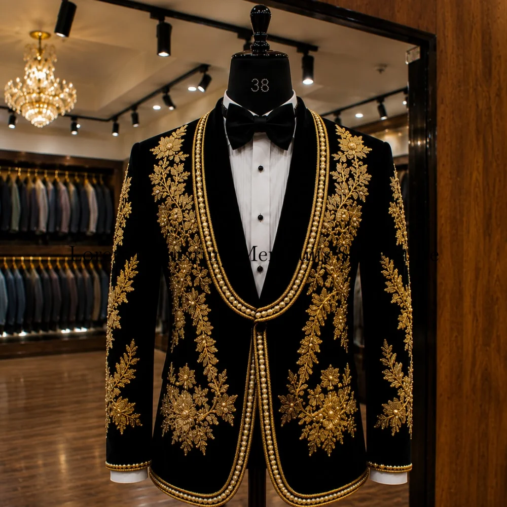 Customized Formal Corset Diamond Men Suit Sequin Gem For Prom Groom Male Wedding Party Gorgeous Blazer 2 Pieces Set Tuxedos Slim