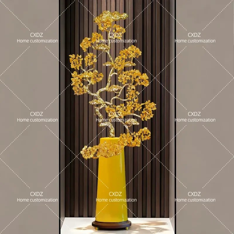 Luxury Crystal Ornament for Living Room Entrance Niche Vertical Home Decor High End Light Luxury Style Interior Decoration