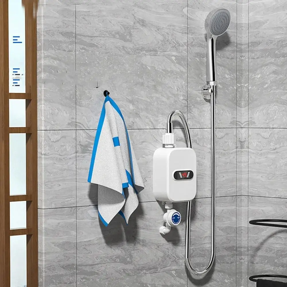 LCD Temperature Display Instant Electric Water Heater Quick Heating Waterproof Instant Hot Water Heater 3500 W Power Mini Size