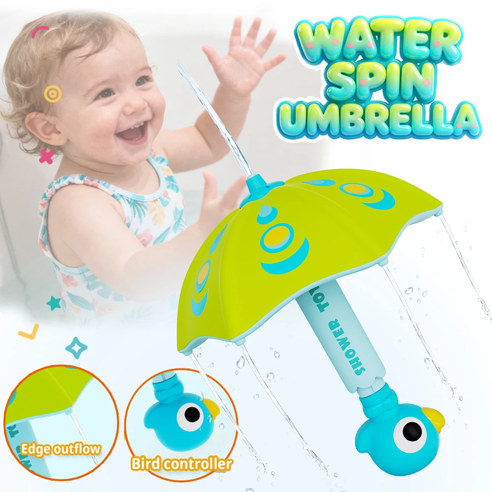 

Baby Bath Toy Pull-Out Bird Umbrella Sprinkler for Toddlers 1-3 Years | Magic Rainmaker Water Spray Toy for Bath & Pool Play