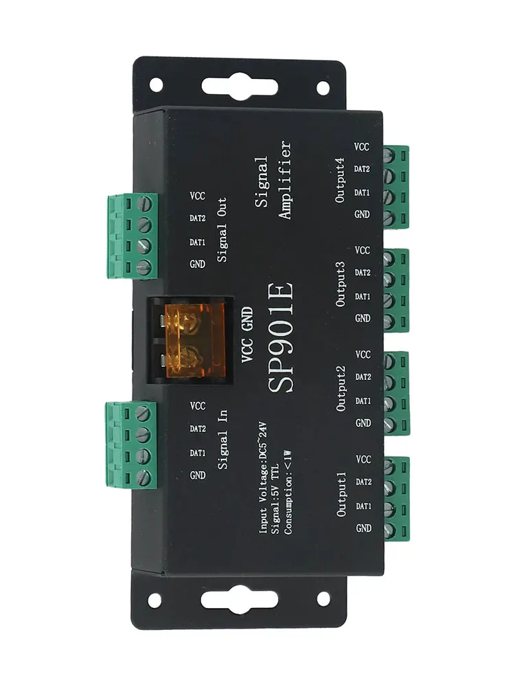 

Передача повышающего сигнала для различных светодиодных фонарей Одиночный усилитель сигнала SP901E WS2812B WS2811 WS2813 Совместимость