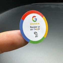 30mm Waterproof Google Review Sticker 13.56Mhz NFC Tags NFC213 Review us on Google Stickers Adhesive Labels for NFC Phones