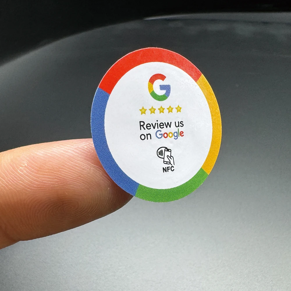 30mm Waterproof Google Review Sticker 13.56Mhz NFC Tags NFC213 Review Us on Google Stickers Adhesive Labels for NFC Phones