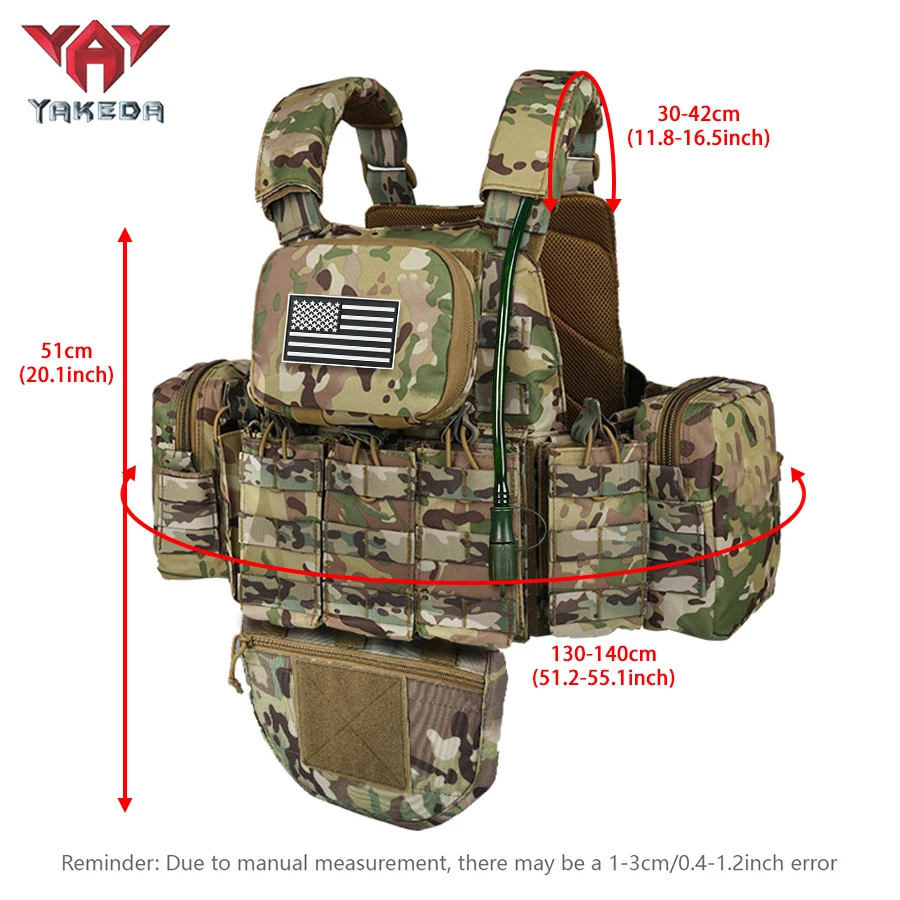 YAKEDA chaleco de caza MOLLE con bolsa hidratación y múltiples bolsas - imagen 3