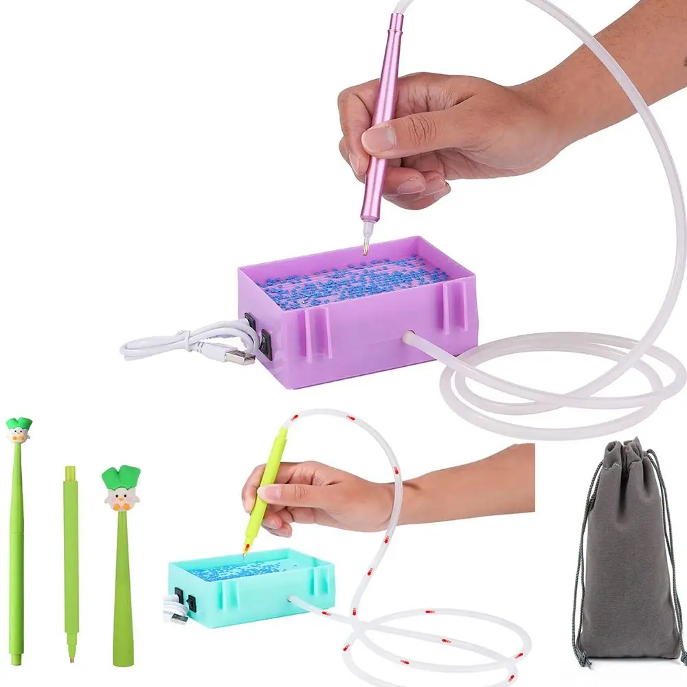 

Электрическая алмазная ручка для рисования, вакуумная алмазная художественная ручка с лотком для хранения, алмазные художественные аксессуары, инструменты