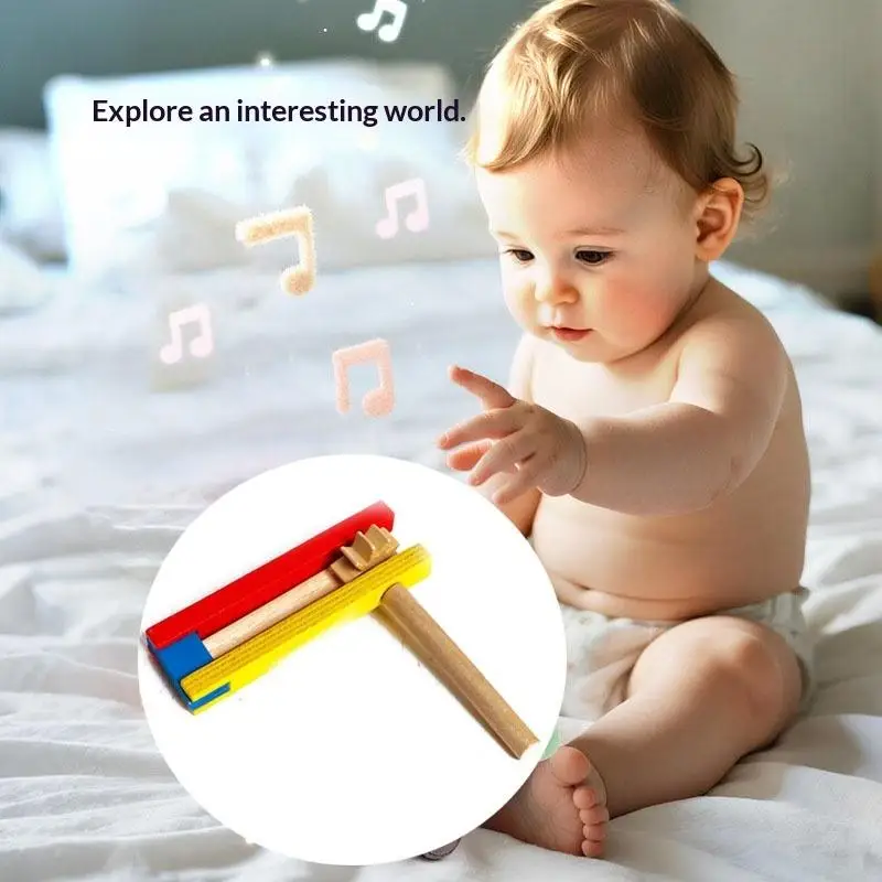 【OD】1Pc Wooden Clapper Kids Rhythm Wood Percussion Instrument Long Handle Castanet For Children Educational Musical Instrument