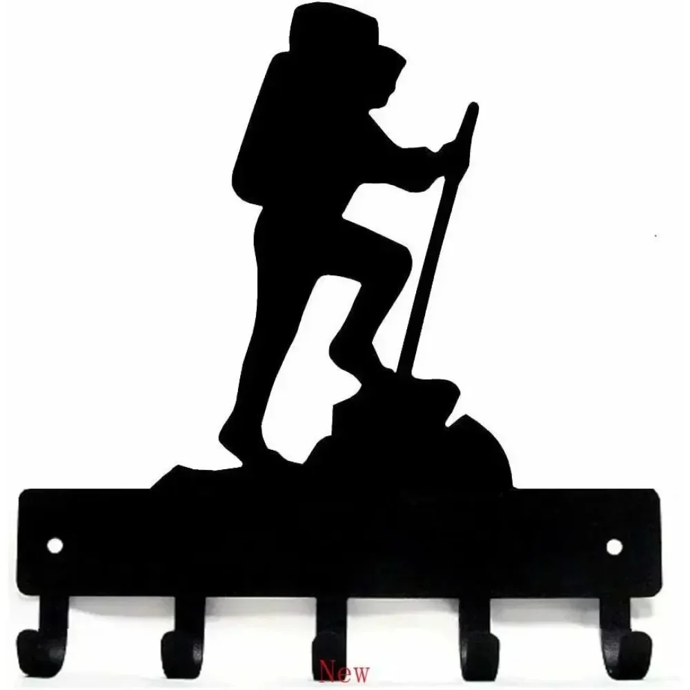 CIFBUY Hiker Theme Metal Key Rack Wall Mount Hook Holder Iron Art Durable Rust Proof Indoor Outdoor Home Decor Gift Plaque