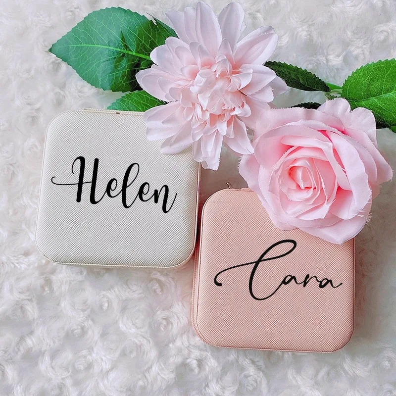 Personalised Jewellery Box Girls Travel Jewelry Case with Name Customized Gift for Birthdays Bridesmaids Valentine Wedding Gifts