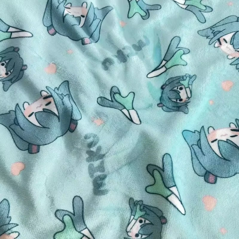 2026 Cartoon Hatsune Miku Double Sided Milk Velvet Blanket Quilt Comfortably Soft Thickened Fuzzy Sheet Adorable Cartoon Print