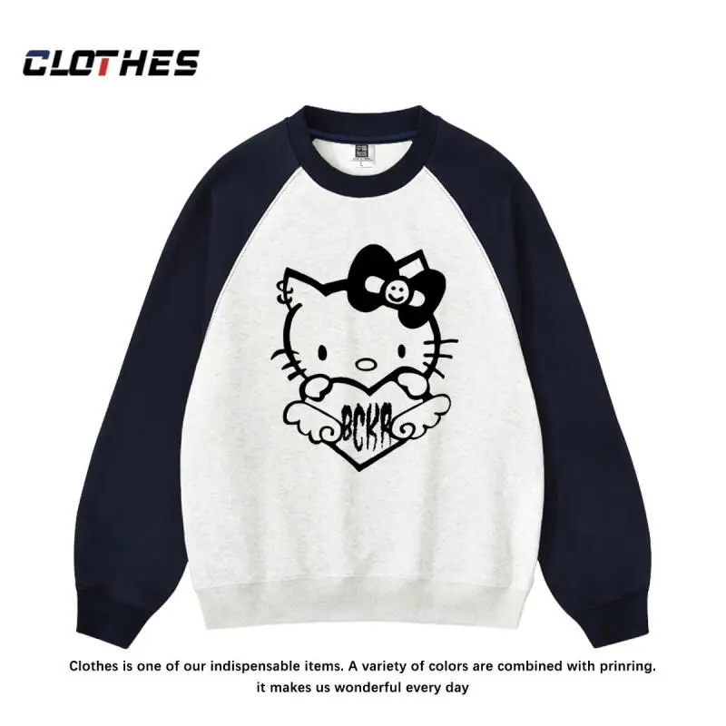 

Sanrio Hot Sweater Hello Kitty Sweater Sweet Wind Korean Style Cartoon Long Sleeves Knitting Sweater Student Daily Style Sweater