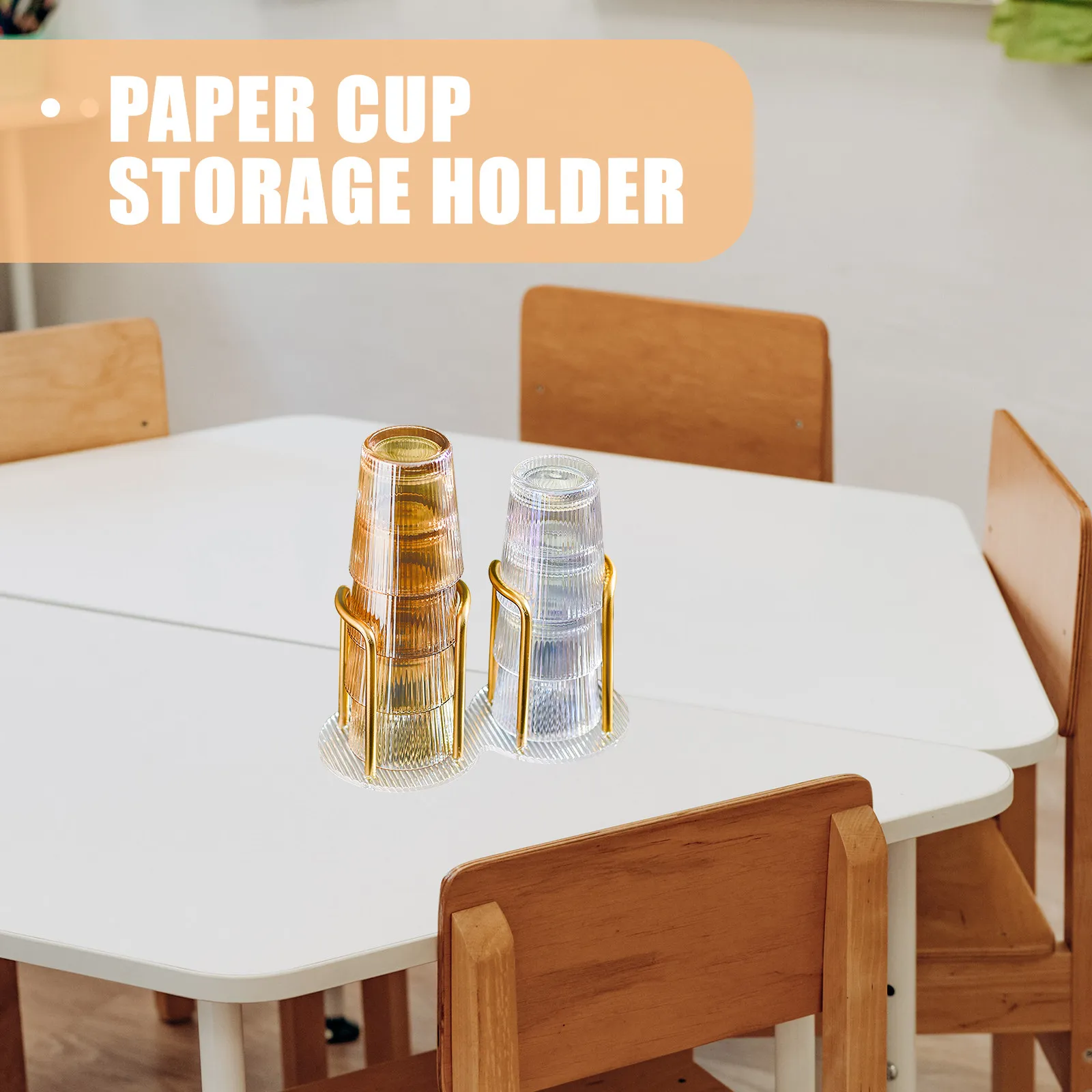 Acrylic Desktop Paper Holder Organizer for Coffee Station, Milk Tea Bar, Cup Dispenser – Office Home Use
