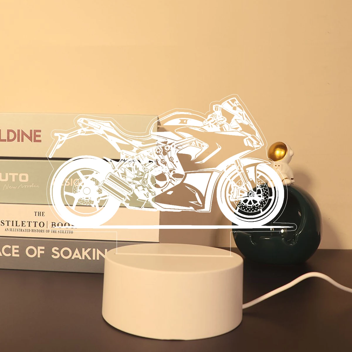 Motorcycle Cute Led Table Lamp Birthday Christmas Gifts For Kids Toys 3D Night Light
