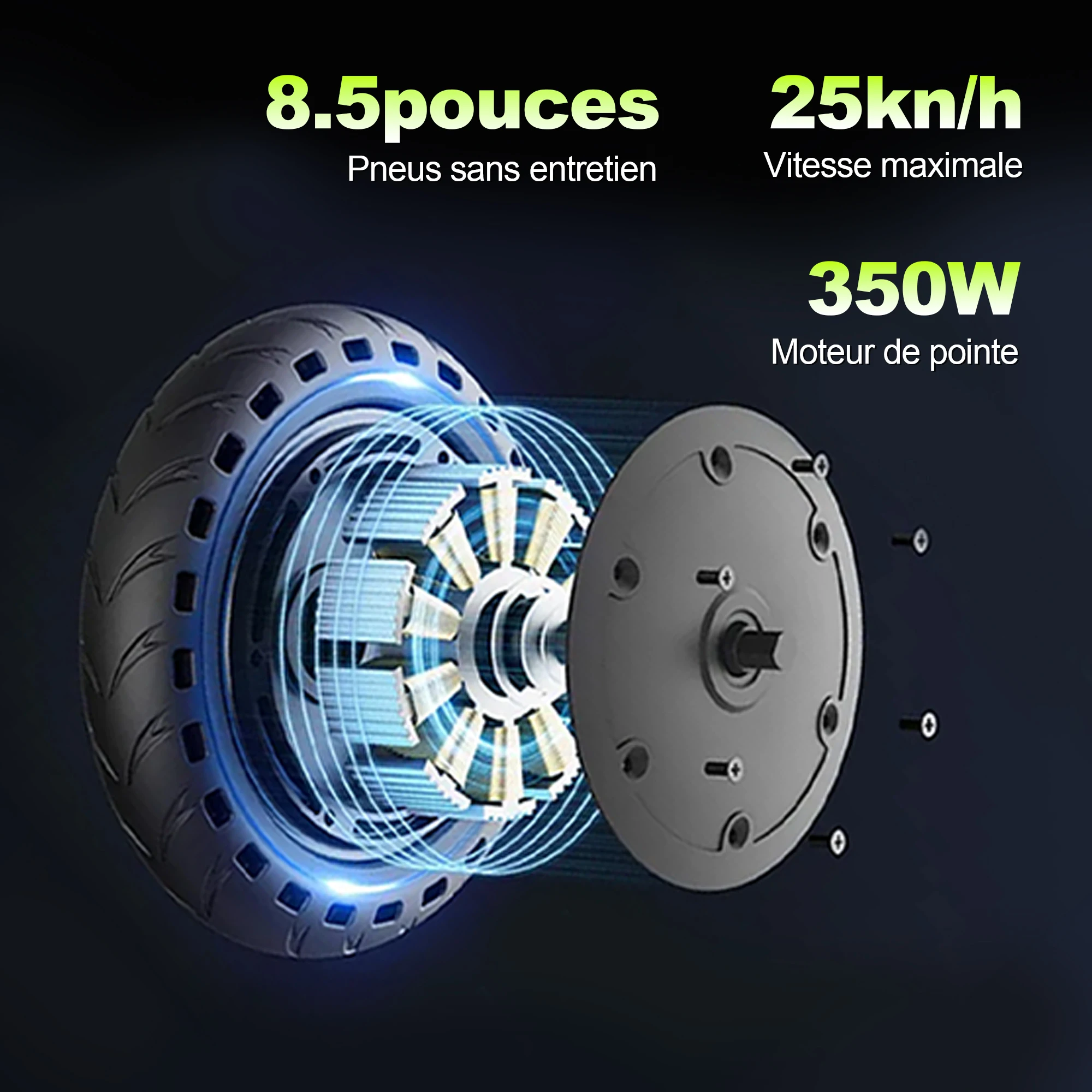 Todimart T3 Elektroroller 8,5 Zoll 36V 7,8Ah 24,99 Km/h für Erwachsene 30 Km Reichweite Wabenreifen Faltbar mit App T3 E-Scooter für Erwachsene – Detail 3