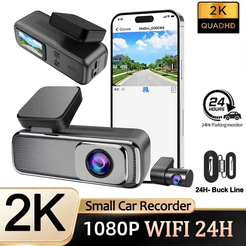 

2K Dash Cam for Cars 24H Parking Monitor WiFi Car DVR Front Rear Video Recorder Night Wide Angle Dashcam Black Box Car Assecorie