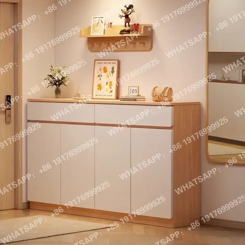 Modern Large Capacity Wooden Durable Laminated Storage Shoe Cabinet Easy Assembly for Home Hotel Apartment Living Room
