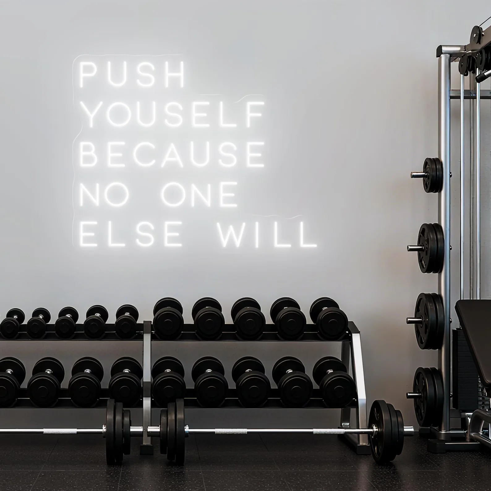 Push Yourself Because No One Else Will Neon Sign,Motivational LED Wall Light, Inspirational Gym Wall Decor, Business Neon Sign