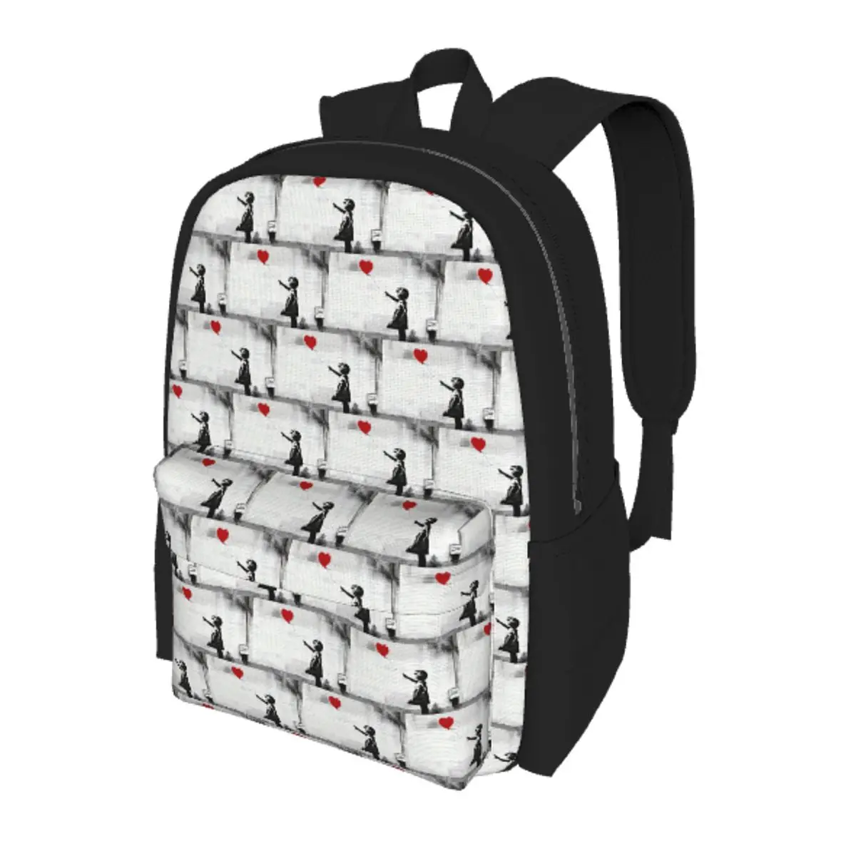 

Banksy Street Pop Art Square Student Backpack School Bag Hiking Travel Daypack for Boys Girls Bookbag Shoulder Bags