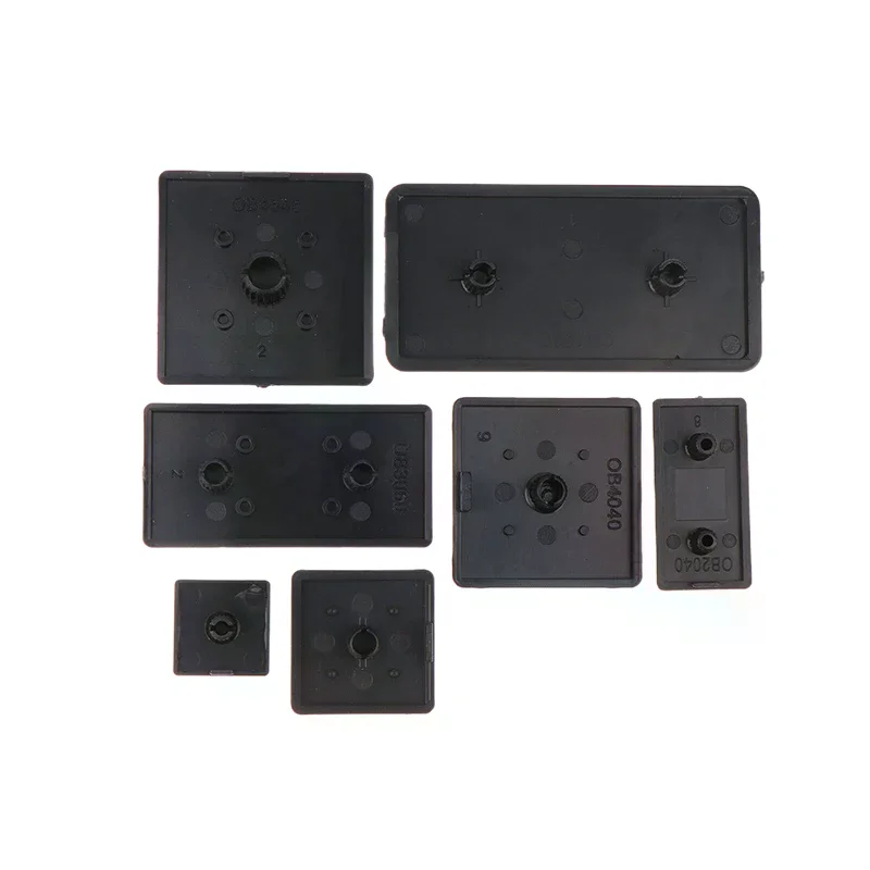 10Pcs 2020 3030 3060 4040 4080 4545 Plastic End Cap Cover Plate Black For EU Aluminum Profile