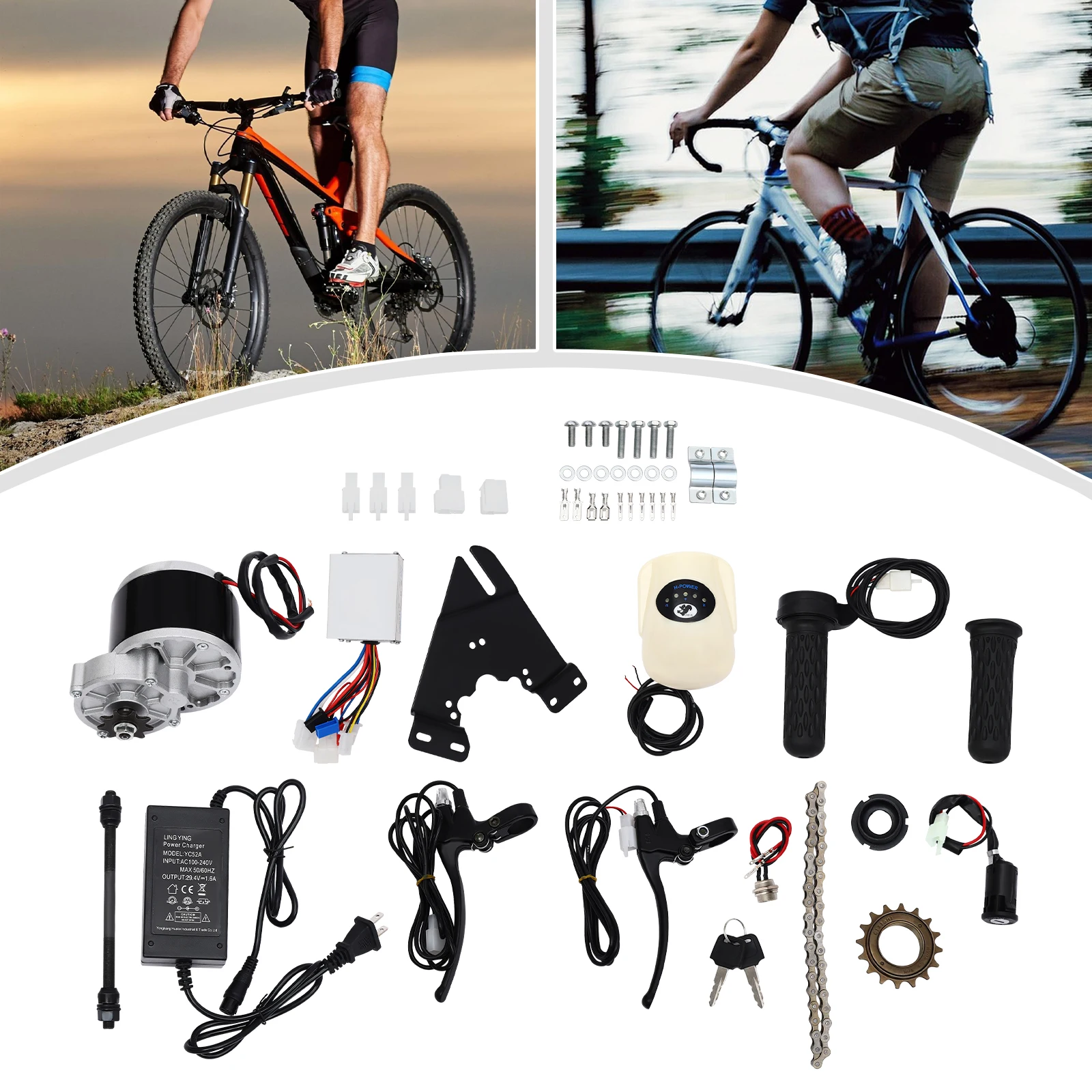 

250W Electronic Motor Mid Kit Conversion Installation Kit E-Bike for Bicycle Chain Drive 24V US Standard/EU Standard