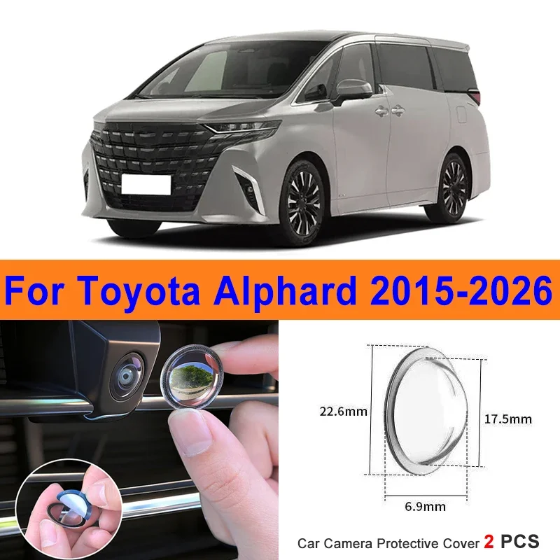 

360 Reverse Image Car Camera Cover Anti-Scratch PC Lens Protector Stickers For Toyota Alphard 2015-2026 2Pcs