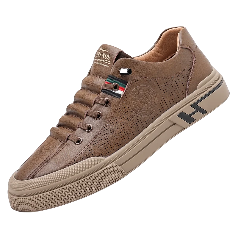 

Men's Shoes Spring 2026 New Style Genuine Leather Soft Sole Breathable Men's Trendy Casual Sneakers Versatile Casual Leather Sho