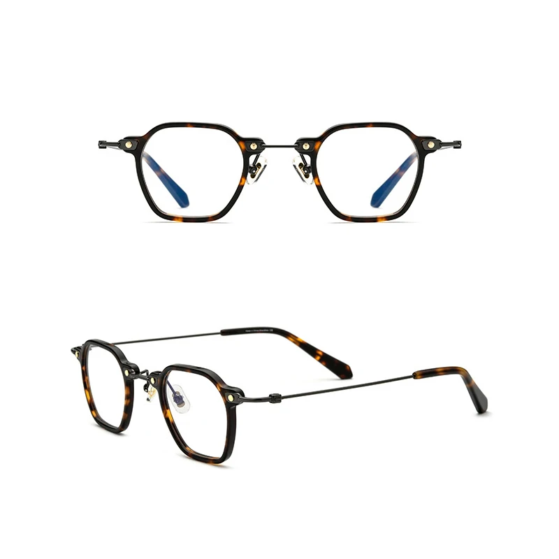 Belight Optical  Women Men Acetate with Metal Fancy Irregular Shape Star Rivet Design Spectacle Frame Precription Lens 185681