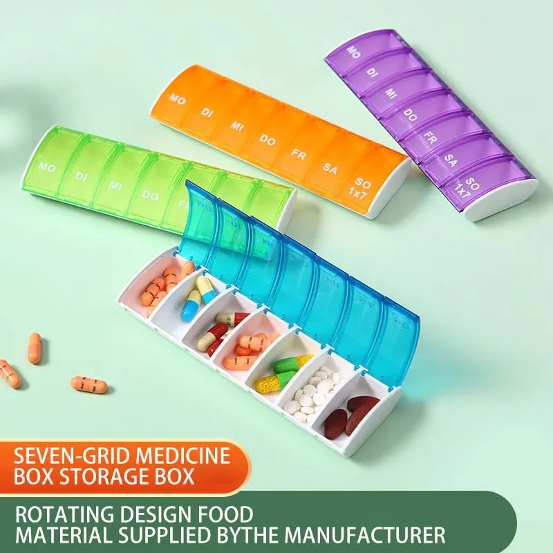 1PC Portable 7 Days Weekly Tablet Pill Medicine Box Holder Storage Organizer Container Case Pill Box Splitters Box Jordan  Desk