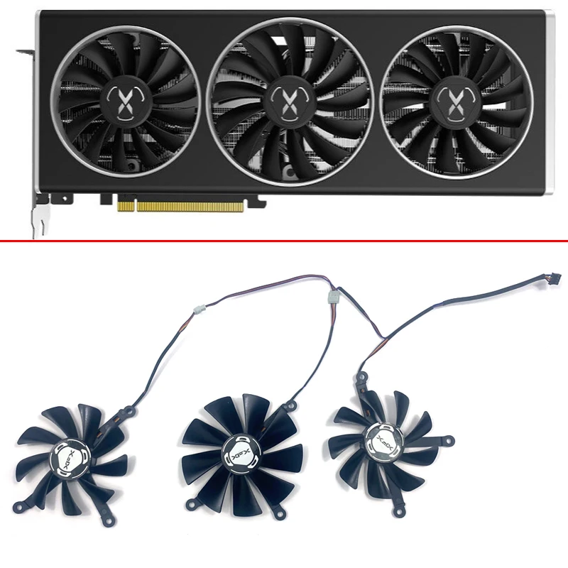 

DIY Cooling FAN 85mm 95mm 4pin RX5700 XT 6700XT GPU FAN For XFX Radeon RX 5700 XT THICC III Ultra RX6700 XT Video Card Fan