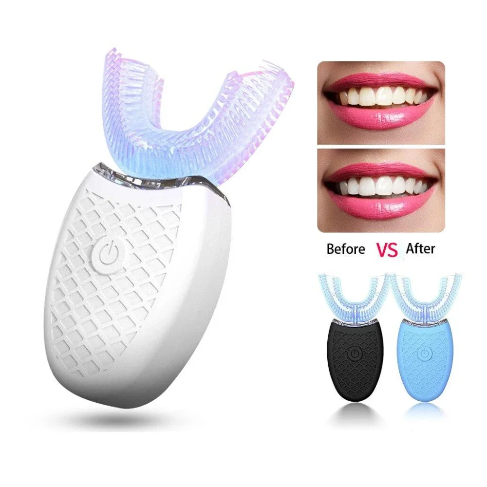 Sonic Electric Toothbrush U Type Toothbrush Silicon Head 360 Degrees Intelligent Automatic USB Charge Waterproof Teeth Whitening
