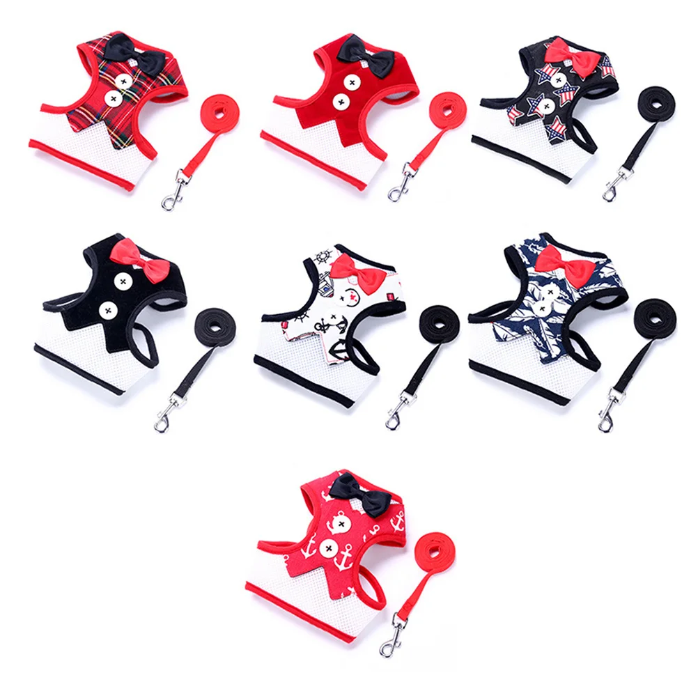 

Dog Harness Vest Plaid Design Breathable Moisture Proof Non Toxic For Small Medium Puppies Bow Tie Evening Dress Pet Supplies