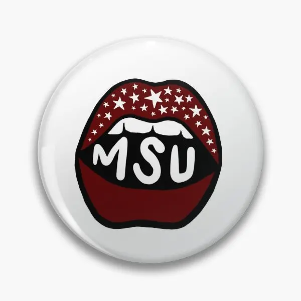 Mo State Lips  Soft Button Pin Creative Fashion Jewelry Gift Badge Cartoon Women Collar Clothes Funny Cute Lapel Pin Hat Decor