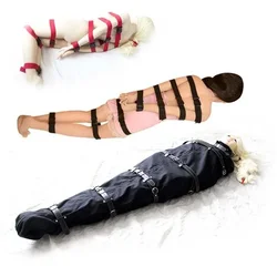 Full Body Mummy Bag Gimp Sleep Sack Canvas Gimp Restraint Straight Jacket Harness BDSM Bondage Couple Sex Toys for Men Women