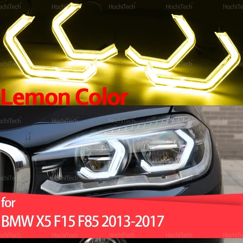 

Crystal M4 Style Lemon Yellow Ring Angel Eyes LED White Headlight Rings Kit DRL for BMW X5 F15 F85 2013 2014 2015 2016 2017