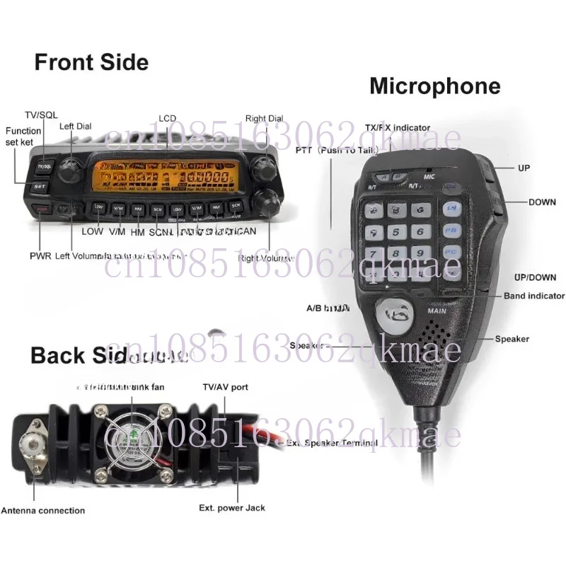 AnyTone Dual Band Mobile Transceiver VHF/UHF Transmitter Vehicle Radio AT-5888UV