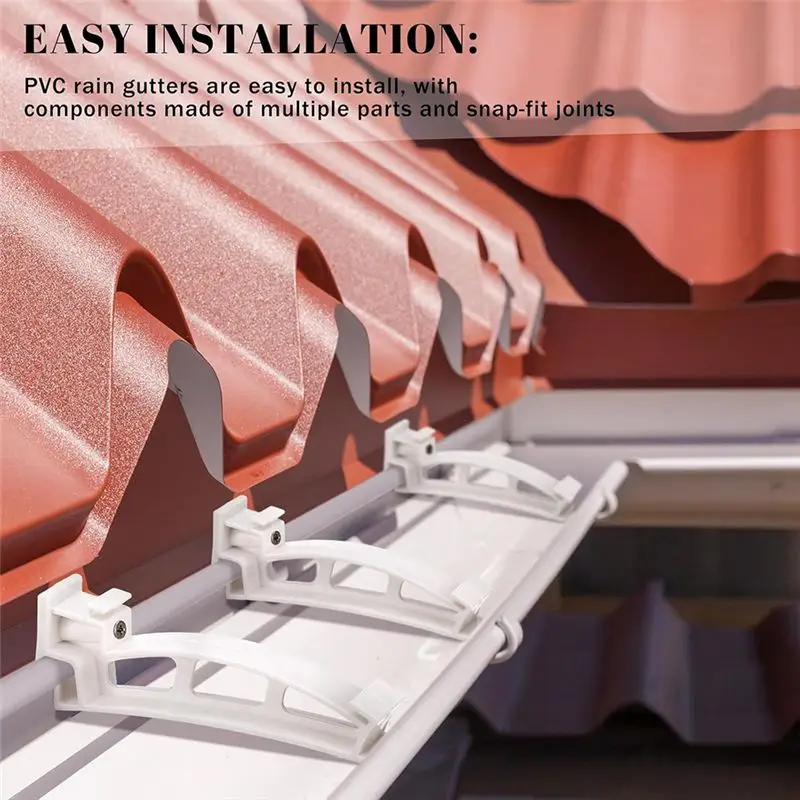 DT17 Gutter Hangers 5 Inch K-Style Roof Gutter Support Bracket 10 Pack Repairing Sagging Gutters PVC