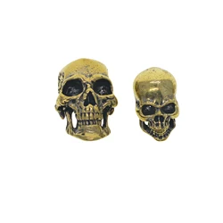 2 size 3D Brass large Skull Head Concho Leather craft Embellishment Leather Decor Screw Back rivet  for Your Belt Saddle Blanket