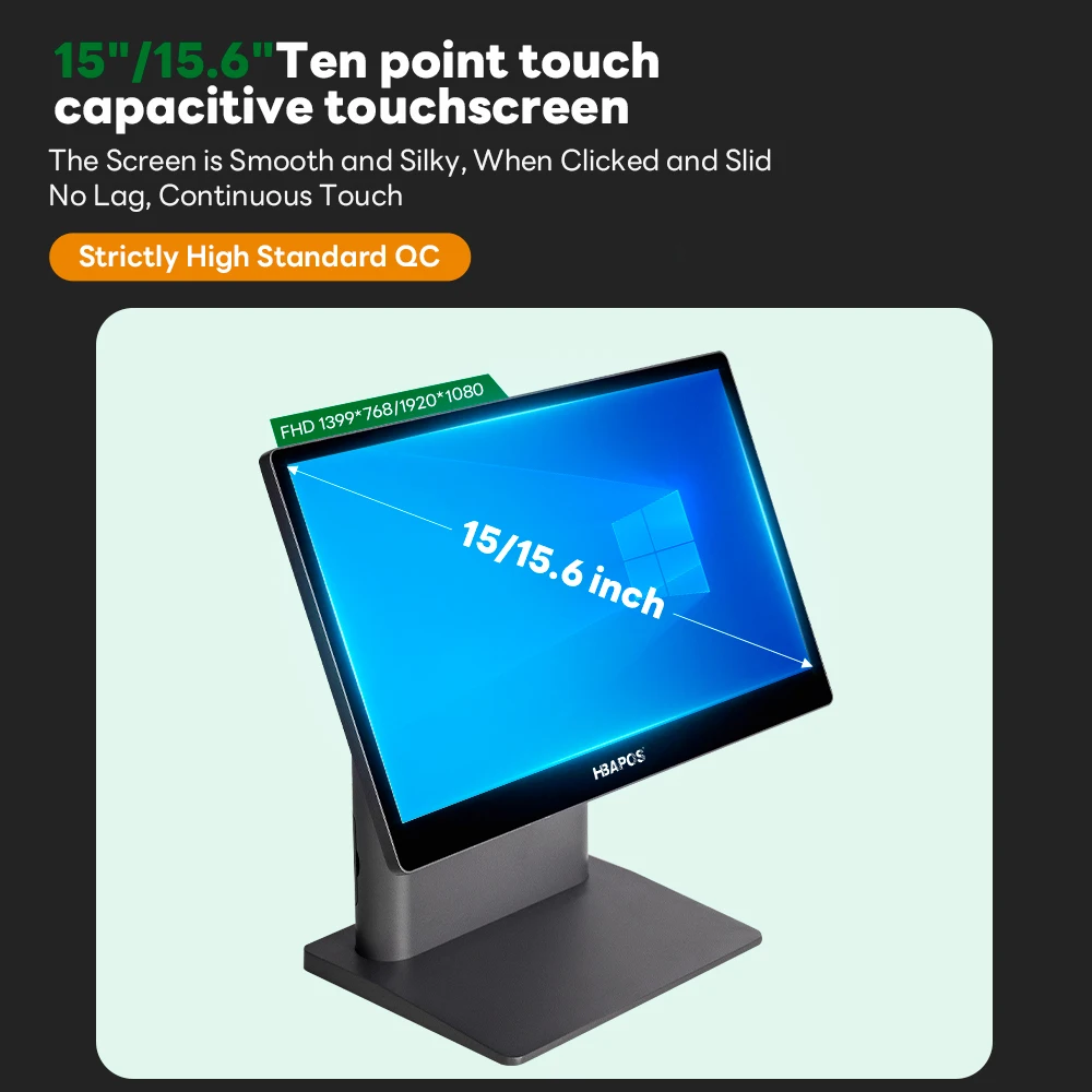 ATV&UTVHBA-L2 High Quality 15.6 Inch Aluminum Touch Screen POS Cash Register System Slim POS System Fanless Mute.