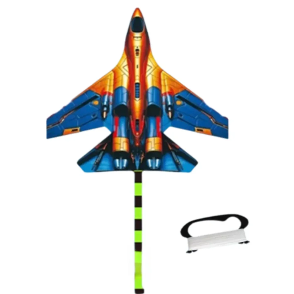 Einfach zu fliegende Flugzeugdrachen, gut fliegender schwarzer Kämpfer, großer Delta-Drachen mit 100-Meter-Drachenlinie, 1,4/1,6 m fliegendes Spielzeug für den Außenbereich