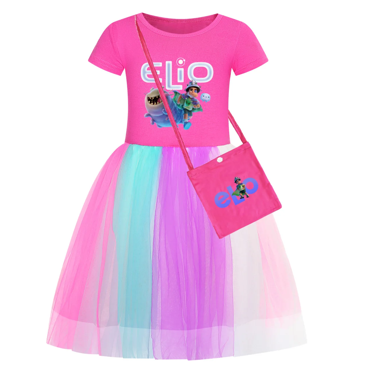 

Movies Elio Clothes Kids 2025 Summer Casual Dresses Baby Girls Short Sleeve Lace Dress Children Vacation Party Princess Vestidos